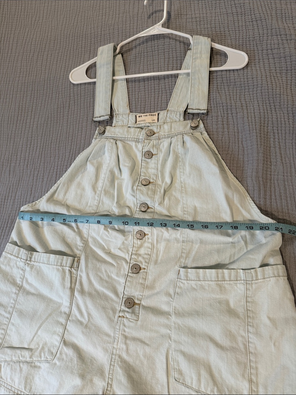 We The Free Light Wash Denim Overall Romper - Pale Blue - Picture 5 of 6